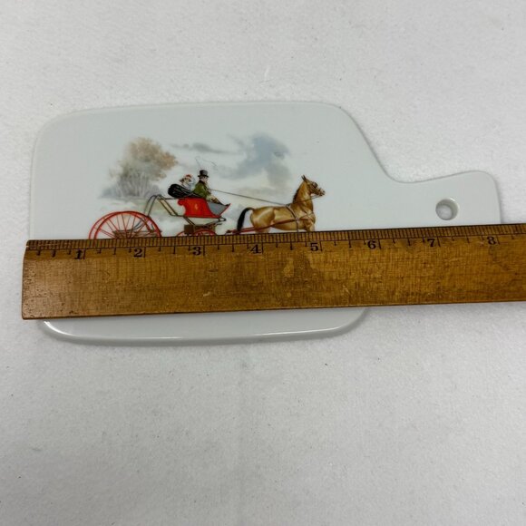 Ceramic Cheese Board Horse Carriage Design Couple Mini Holiday Hostess Gift - Picture 4 of 5